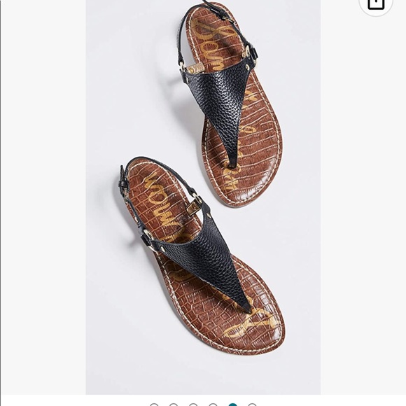 Sam Edelman Women's Greta Flat Sandal size 4.5 women Black - Picture 6 of 9